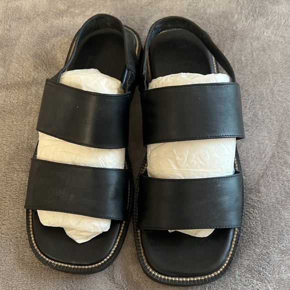 Cole Haan‎ Black Leather Sandals Double Strap Mens Size 9 main image 10